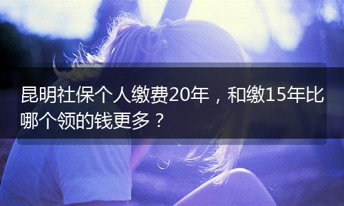 昆明社保个人缴费20年，和缴15年比哪个领的钱更多？