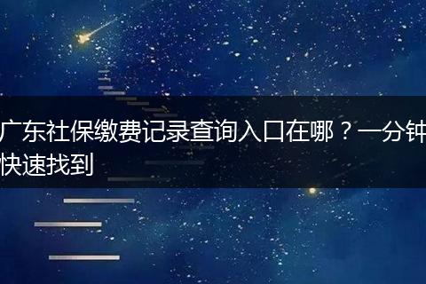 广东社保缴费记录查询入口在哪？一分钟快速找到