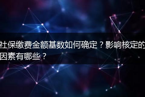 社保缴费金额基数如何确定？影响核定的因素有哪些？