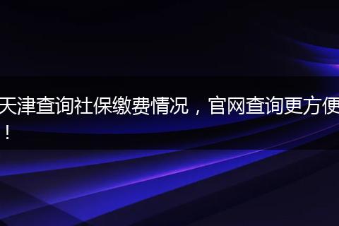 天津查询社保缴费情况，官网查询更方便！