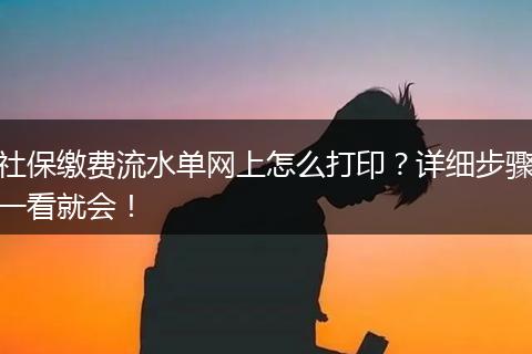 社保缴费流水单网上怎么打印？详细步骤一看就会！