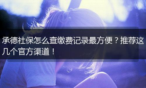 承德社保怎么查缴费记录最方便？推荐这几个官方渠道！