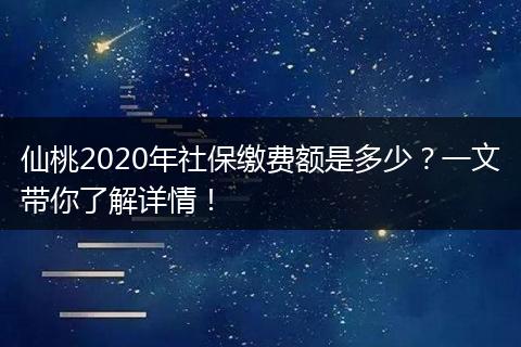 仙桃2020年社保缴费额是多少?一文带你了解详情!