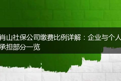 肖山社保公司缴费比例详解：企业与个人承担部分一览