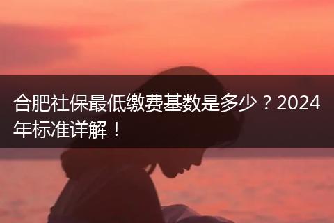 合肥社保最低缴费基数是多少？2024年标准详解！