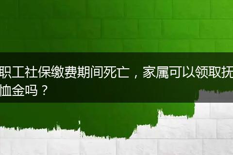 职工社保缴费期间死亡，家属可以领取抚恤金吗？