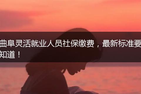 曲阜灵活就业人员社保缴费，最新标准要知道！
