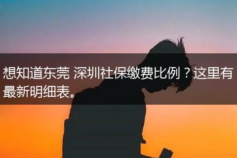 想知道东莞 深圳社保缴费比例？这里有最新明细表。