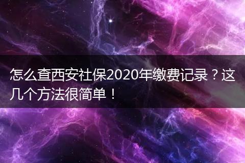 怎么查西安社保2020年缴费记录？这几个方法很简单！