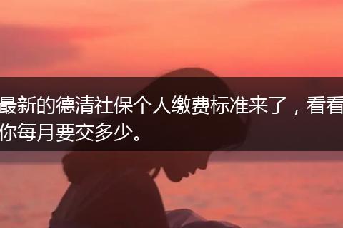 最新的德清社保个人缴费标准来了，看看你每月要交多少。