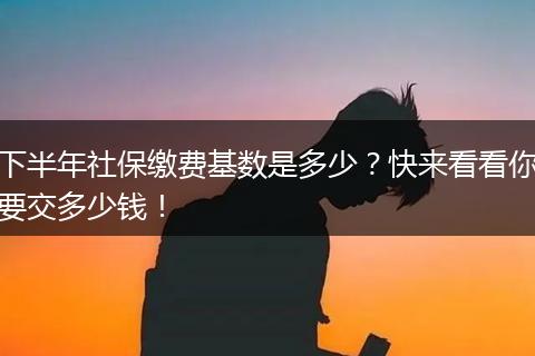 下半年社保缴费基数是多少?快来看看你要交多少钱!