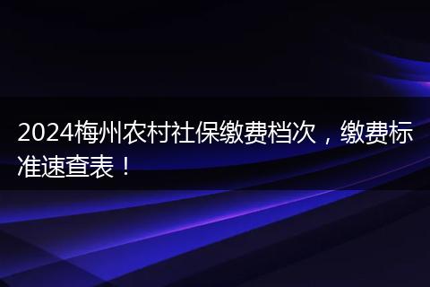 2024梅州农村社保缴费档次，缴费标准速查表！