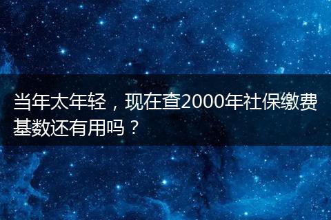 当年太年轻，现在查2000年社保缴费基数还有用吗？