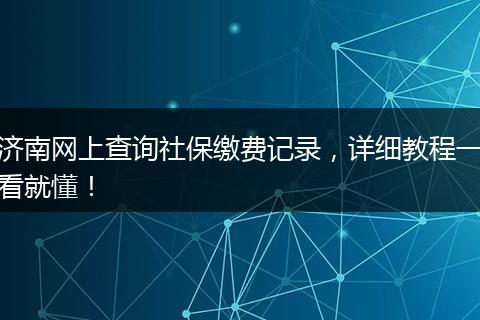 济南网上查询社保缴费记录，详细教程一看就懂！