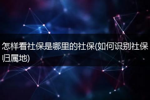 怎样看社保是哪里的社保(如何识别社保归属地)