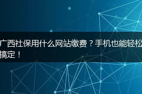 广西社保用什么网站缴费？手机也能轻松搞定！