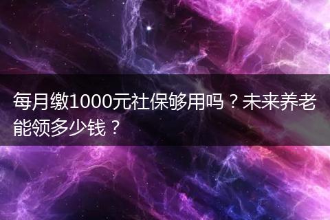 每月缴1000元社保够用吗?未来养老能领多少钱?