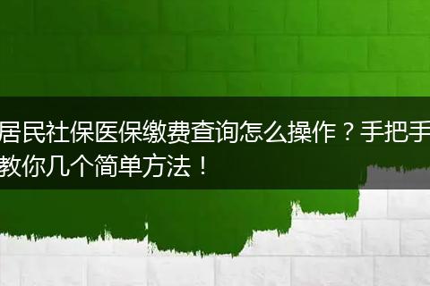 居民社保医保缴费查询怎么操作？手把手教你几个简单方法！