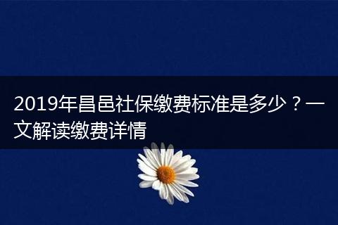 2019年昌邑社保缴费标准是多少？一文解读缴费详情