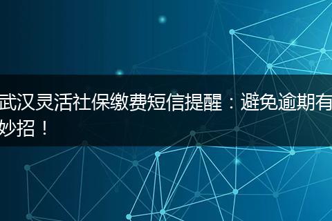 武汉灵活社保缴费短信提醒：避免逾期有妙招！