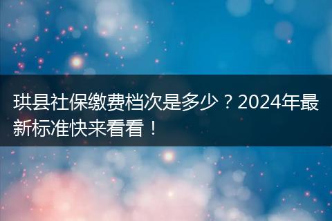 珙县社保缴费档次是多少？2024年最新标准快来看看！