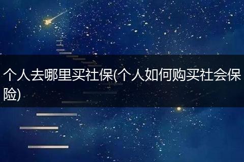 个人去哪里买社保(个人如何购买社会保险)
