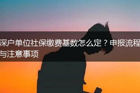 深户单位社保缴费基数怎么定?申报流程与注意事项