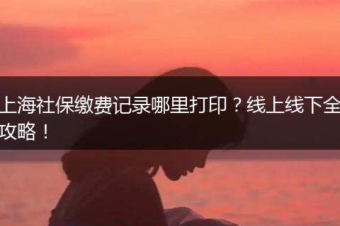 上海社保缴费记录哪里打印？线上线下全攻略！
