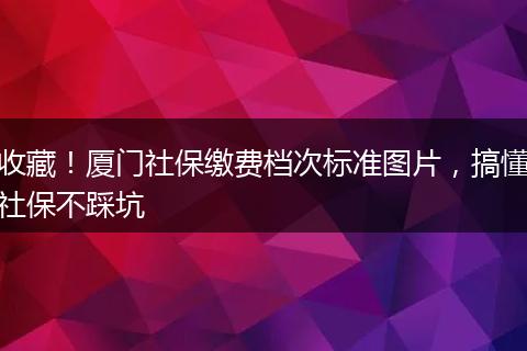 收藏！厦门社保缴费档次标准图片，搞懂社保不踩坑