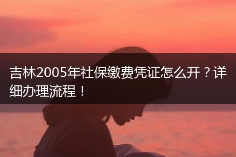 吉林2005年社保缴费凭证怎么开？详细办理流程！