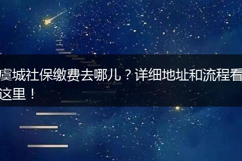 虞城社保缴费去哪儿?详细地址和流程看这里!