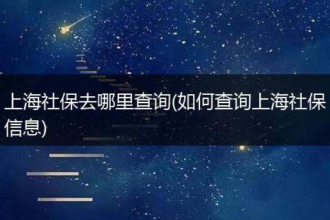 上海社保去哪里查询(如何查询上海社保信息)