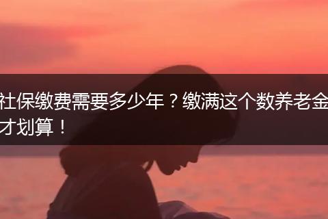 社保缴费需要多少年？缴满这个数养老金才划算！