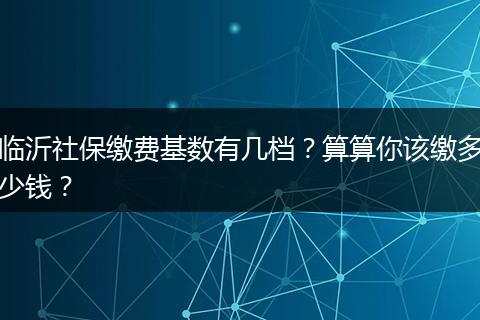 临沂社保缴费基数有几档？算算你该缴多少钱？