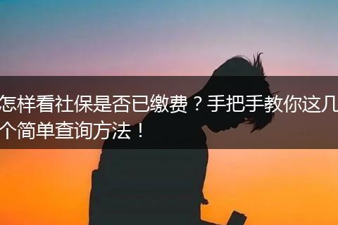 怎样看社保是否已缴费?手把手教你这几个简单查询方法!