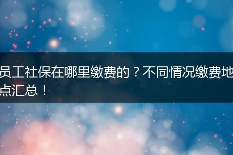 员工社保在哪里缴费的？不同情况缴费地点汇总！