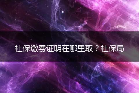 社保缴费证明在哪里取？社保局