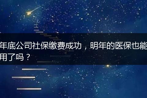 年底公司社保缴费成功，明年的医保也能用了吗？