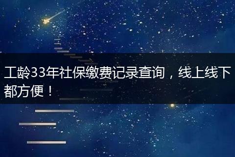 工龄33年社保缴费记录查询，线上线下都方便！