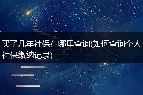 买了几年社保在哪里查询(如何查询个人社保缴纳记录)