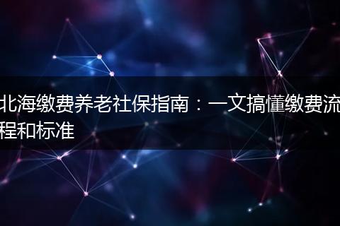 北海缴费养老社保指南：一文搞懂缴费流程和标准