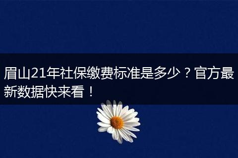 眉山21年社保缴费标准是多少？官方最新数据快来看！