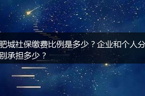 肥城社保缴费比例是多少？企业和个人分别承担多少？