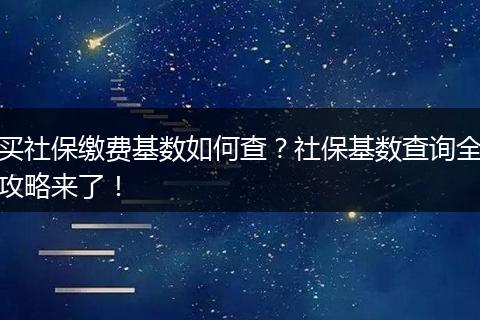 买社保缴费基数如何查？社保基数查询全攻略来了！