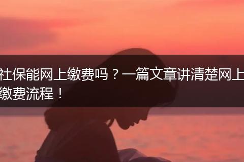 社保能网上缴费吗?一篇文章讲清楚网上缴费流程!