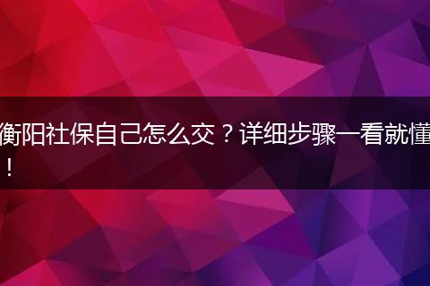 衡阳社保自己怎么交？详细步骤一看就懂！