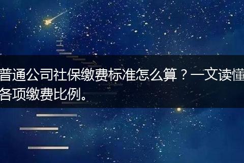 普通公司社保缴费标准怎么算？一文读懂各项缴费比例。