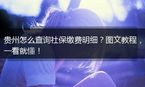贵州怎么查询社保缴费明细？图文教程，一看就懂！