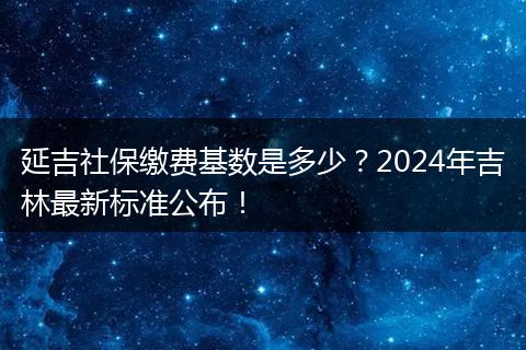 延吉社保缴费基数是多少?2024年吉林最新标准公布!