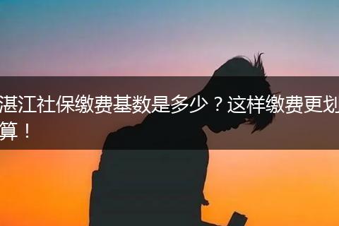 湛江社保缴费基数是多少?这样缴费更划算!